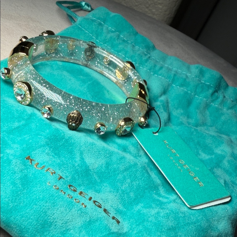 Kurt Geiger Gold and Clear Sparkle Bangle